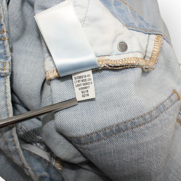 27R Gap Lightweight WideLeg Cotton~LINEN~Lyocell LightIndigo Denim 32"Inseam - Picture 8 of 9